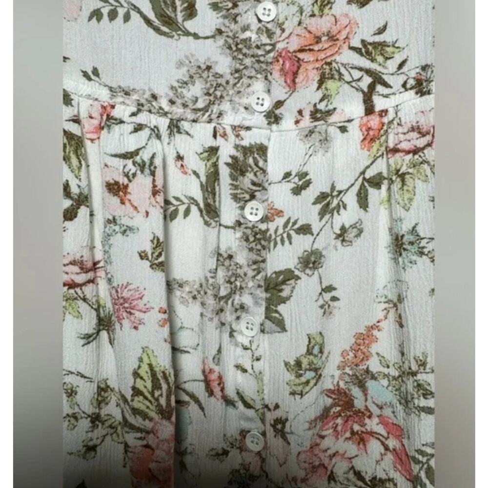 Frye white floral midi sleeveless prairie cottagecore dress sz L - Picture 12 of 12